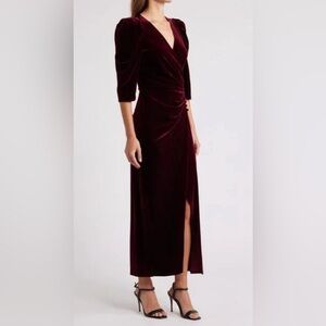 Chelsea28 Deep Burgundy Long Sleeve Dress